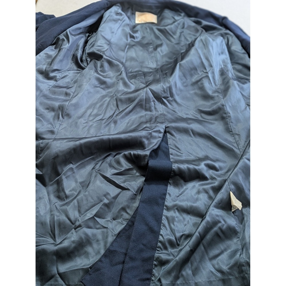 Pendleton Women's Coat Vintage 100% Virgin Wool Navy Blue Trench Size 10 Preppy - Picture 2 of 16